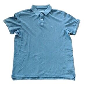 American Eagle Men's XL Polo Shirt Blue Short Sleeve Athletic Fit Cotton Casual